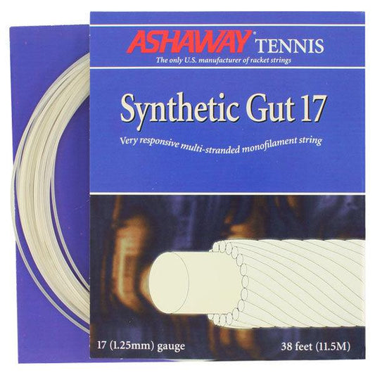 Synthetic Gut 17G Tennis String White Strings ASHAWAY White