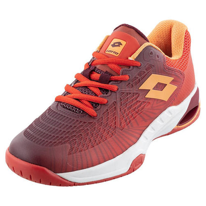Men's Mirage 100 Speed Tennis Shoes Grenadine Red and Tawny Red Tournament Gear LOTTO 7.5