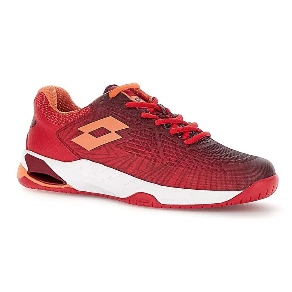 Men's Mirage 100 Speed Tennis Shoes Grenadine Red and Tawny Red Tournament Gear LOTTO 13