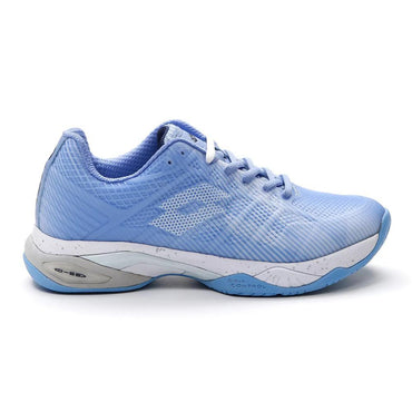 Women's Mirage 300 3rd Speed Tennis Shoes Chambray Blue and All White Womens Shoes LOTTO 10