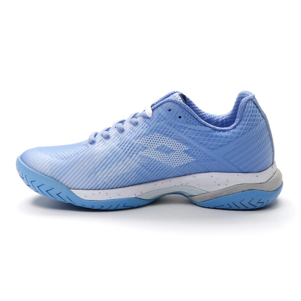 Women's Mirage 300 3rd Speed Tennis Shoes Chambray Blue and All White Womens Shoes LOTTO 10.5