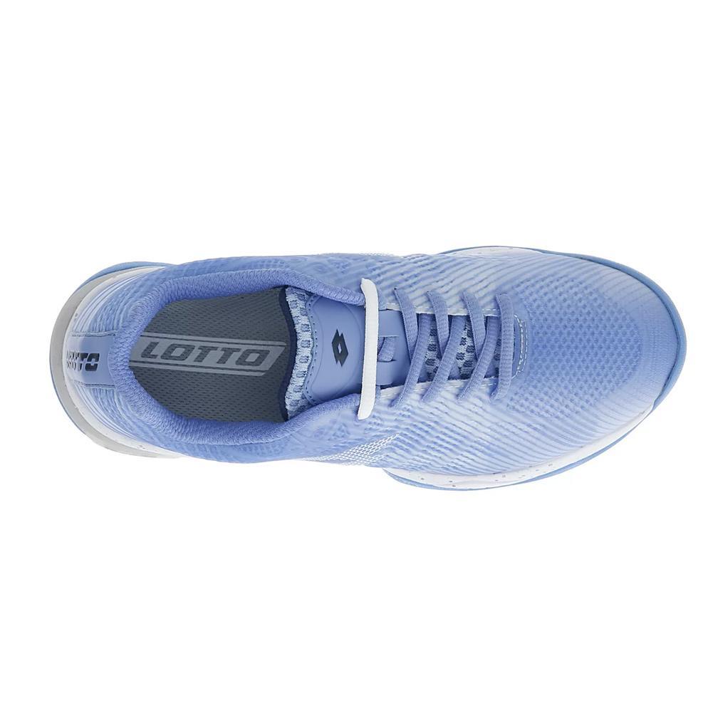 Women's Mirage 300 3rd Speed Tennis Shoes Chambray Blue and All White Womens Shoes LOTTO 7
