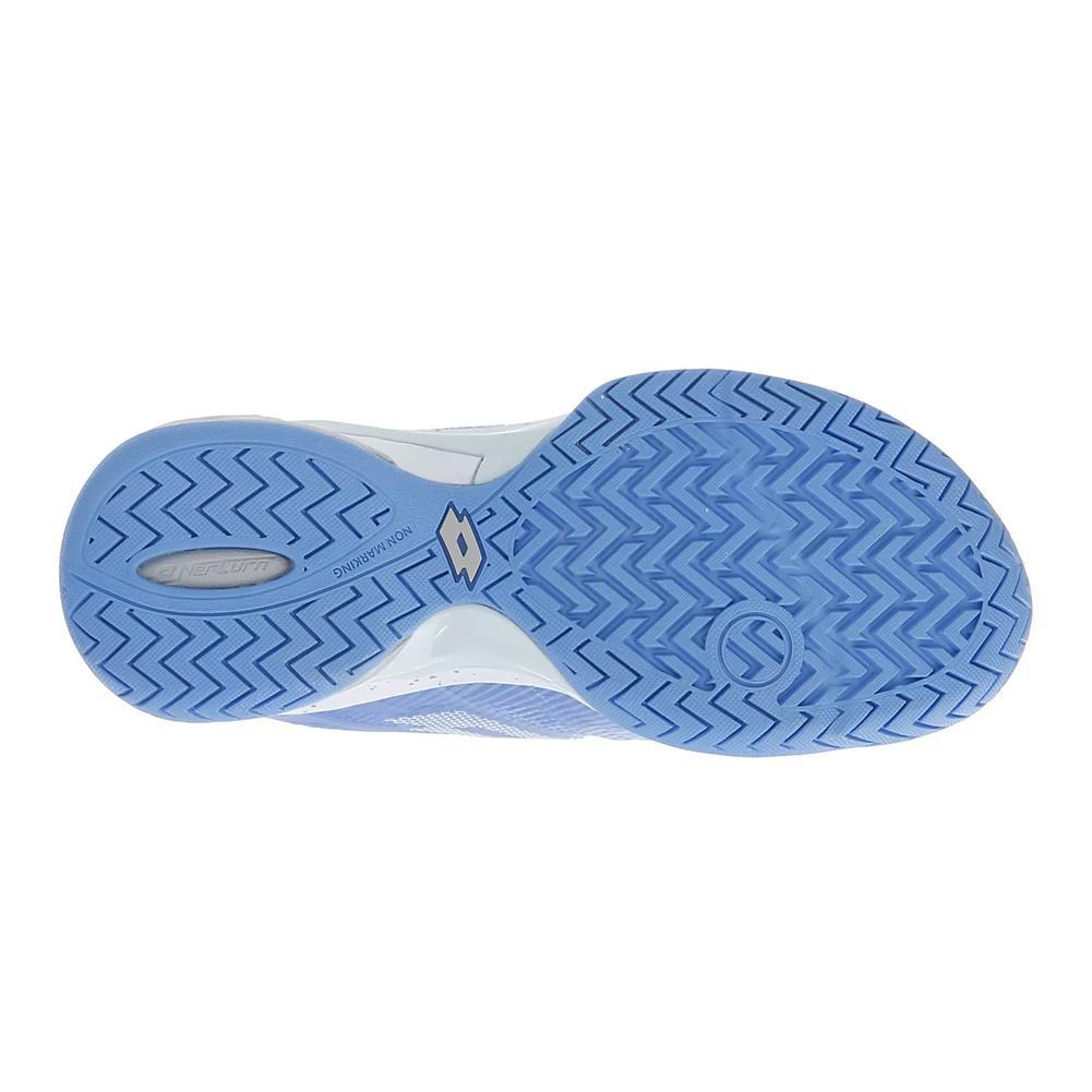 Women's Mirage 300 3rd Speed Tennis Shoes Chambray Blue and All White Womens Shoes LOTTO 7.5