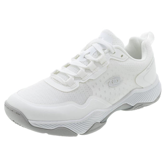Men`s Clear Shot Quicksilver Pickleball Shoes White and Silver Shoes ACACIA 6 White