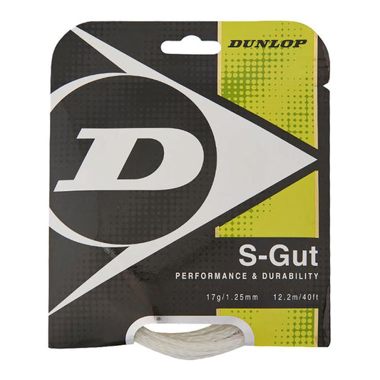 S-Gut 17G White Tennis String Strings DUNLOP White