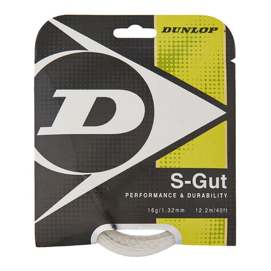 S-Gut 16G White Tennis String Strings DUNLOP White