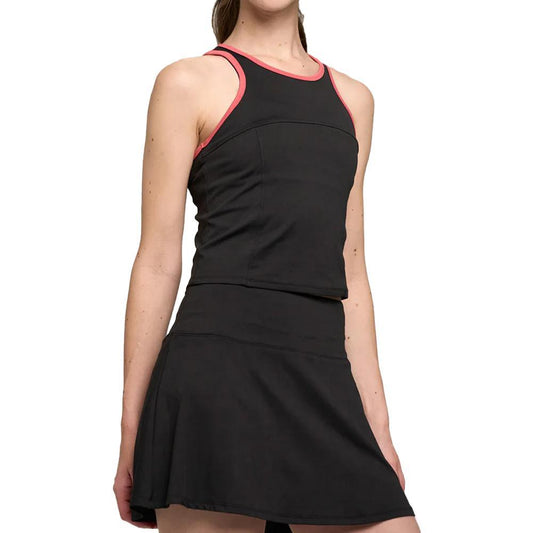 Women`s Elite Block Tennis Tank Black and Henna WOMENS APPAREL LIJA Black S