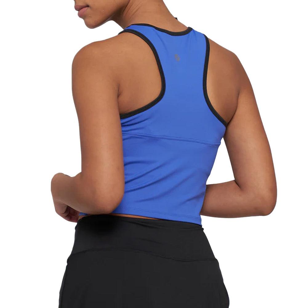 Women`s Elite Block Tennis Tank Royal Blue and Black LIJA