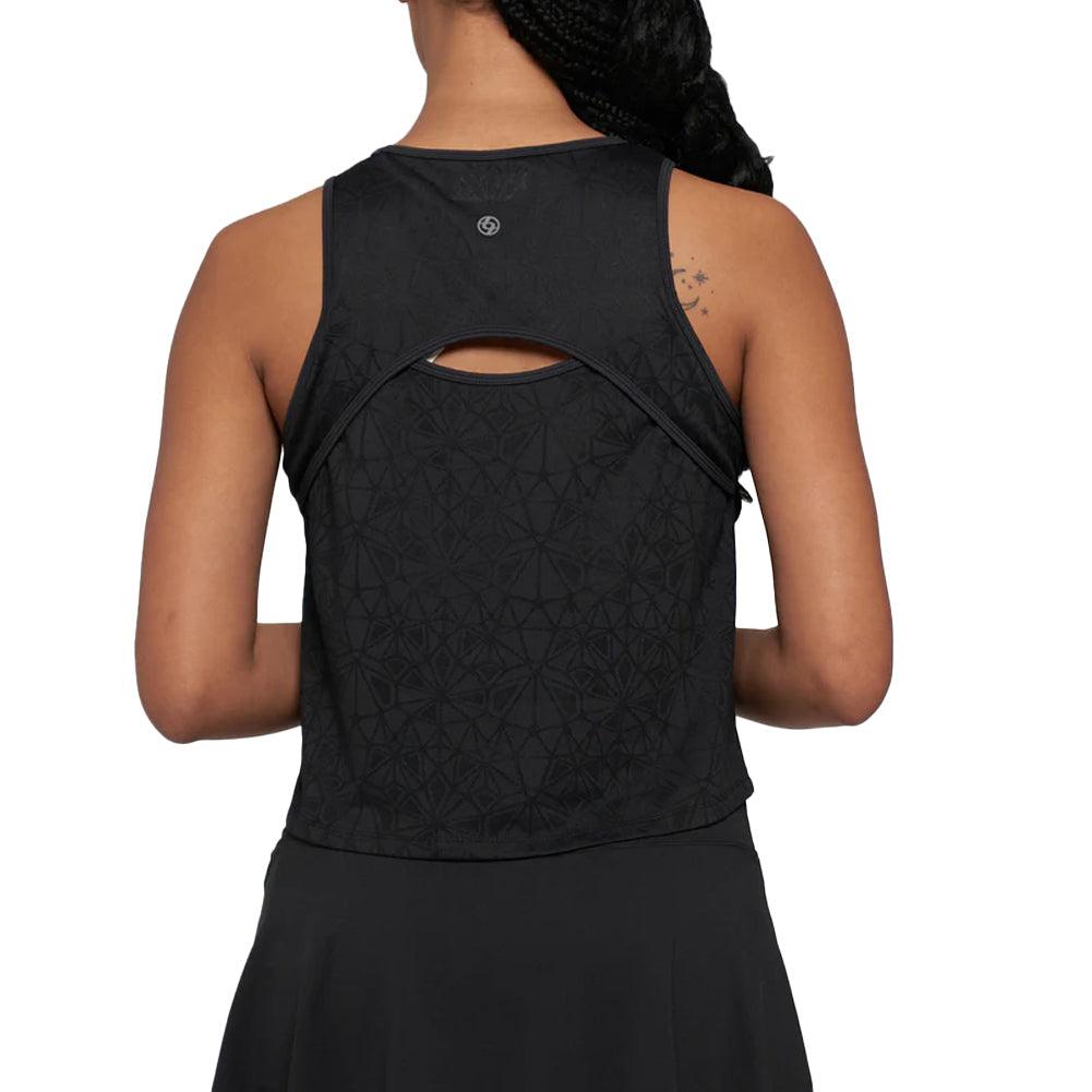 Women`s Starburst Vent Tennis Tank Black LIJA