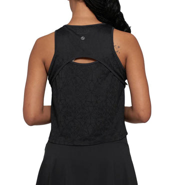 Women`s Starburst Vent Tennis Tank Black LIJA