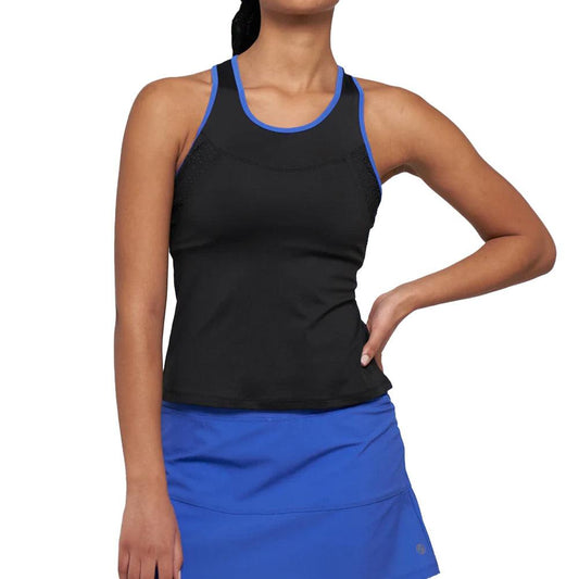 Women`s Elite Laser Cut Star Tennis Tank LIJA XS BLACK