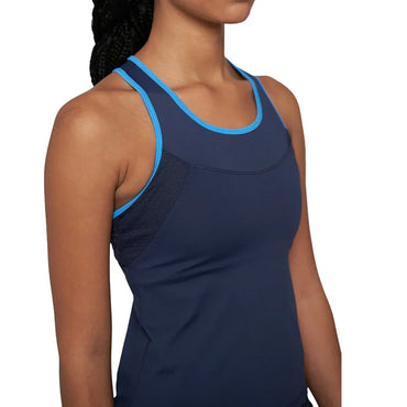Women`s Elite Laser Cut Star Tennis Tank Jet Blue and Lagoon LIJA