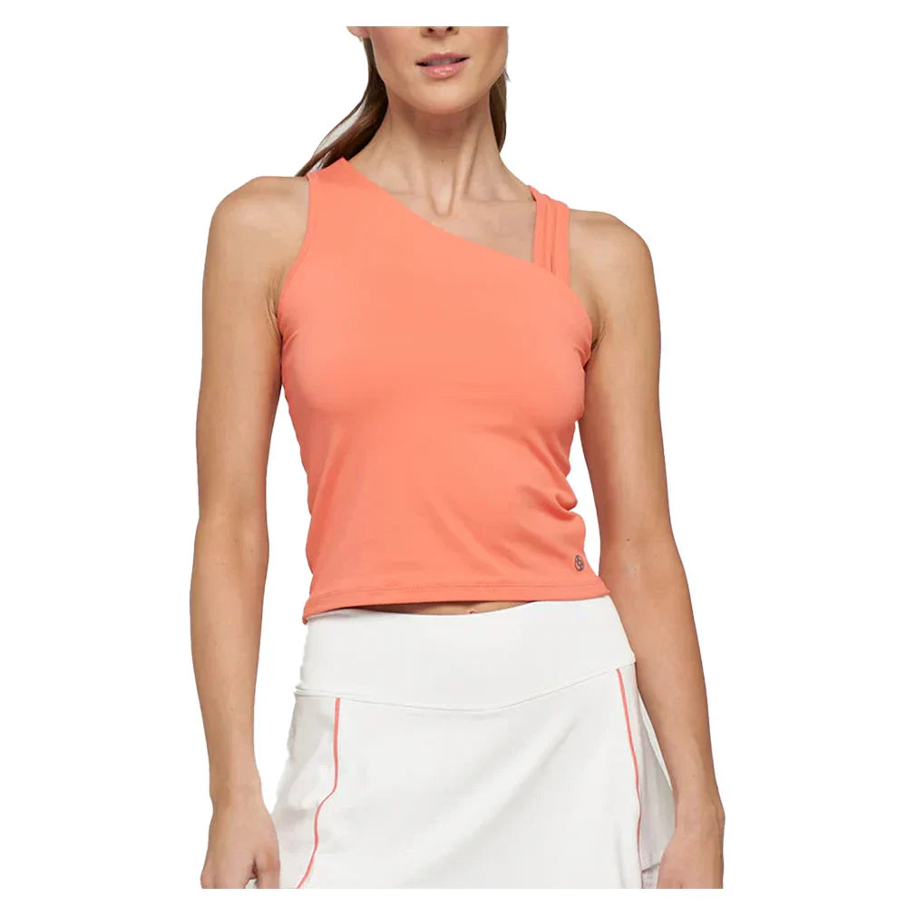 Women`s Elite Offset Tennis Tank LIJA XS HONEYSUCKLE