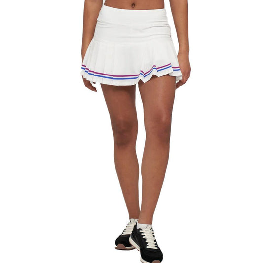 Women`s Nevo Club 13 Inch Tennis Skort White and Magenta LIJA XL White