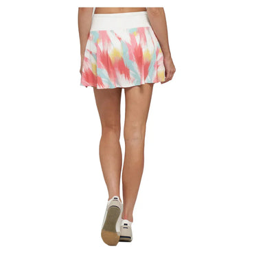 Women`s Hybrid Patina Printed 14 Inch Tennis Skort Brush Strokes and White LIJA