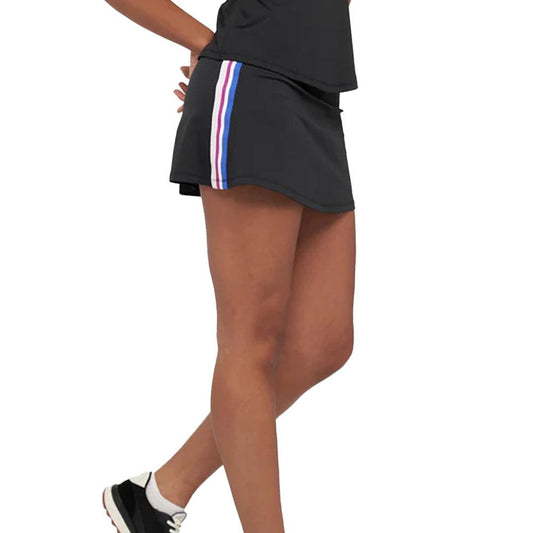 Women`s Racer 13 Inch Tennis Skort Black and Multi LIJA M BLACK/MULTI