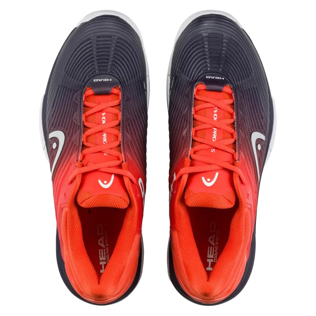 Men`s Revolt Pro 4.5 Wide Tennis Shoes Dark Blue and Red HEAD