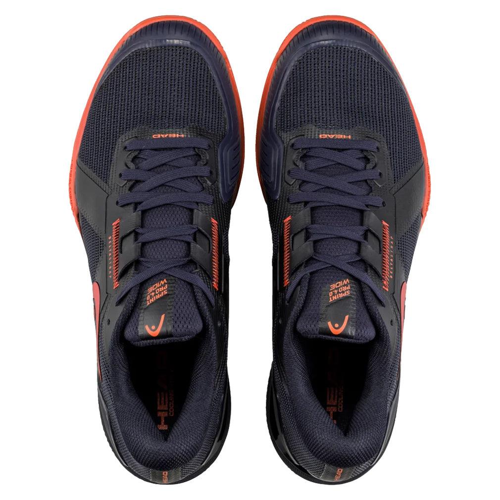 Men`s Sprint Pro 4.0 Wide Tennis Shoes Dark Blue and Red HEAD