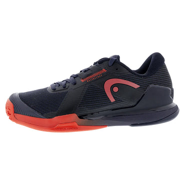 Men`s Sprint Pro 4.0 Wide Tennis Shoes Dark Blue and Red HEAD