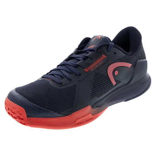 Men`s Sprint Pro 4.0 Wide Tennis Shoes Dark Blue and Red HEAD 7 Blue
