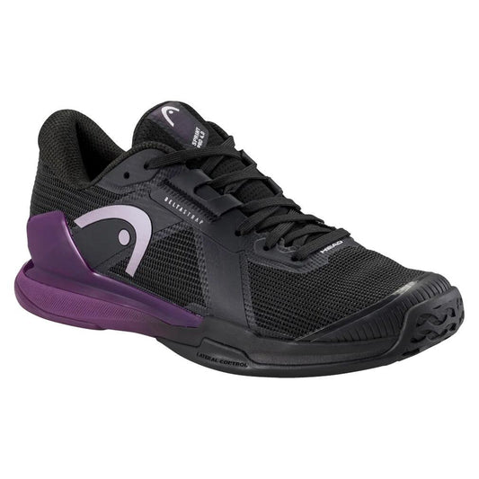 Women`s Sprint Pro 4.0 Tennis Shoes Black and Plum HEAD 5.5 Black