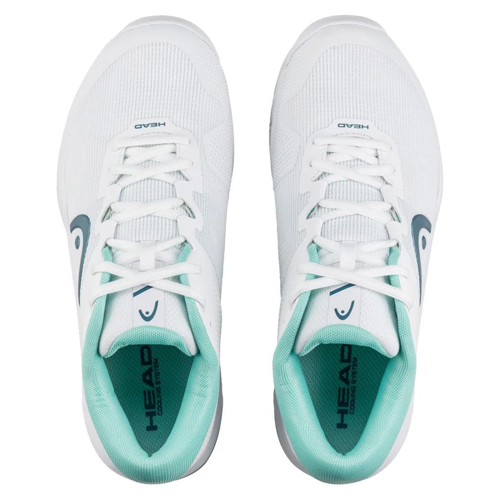 Women`s Revolt Evo 2.0 Tennis Shoes White and Turquoise HEAD