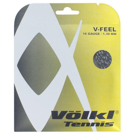 V-Feel Black Silver Spiral 16G Tennis String Strings VOLKL Black