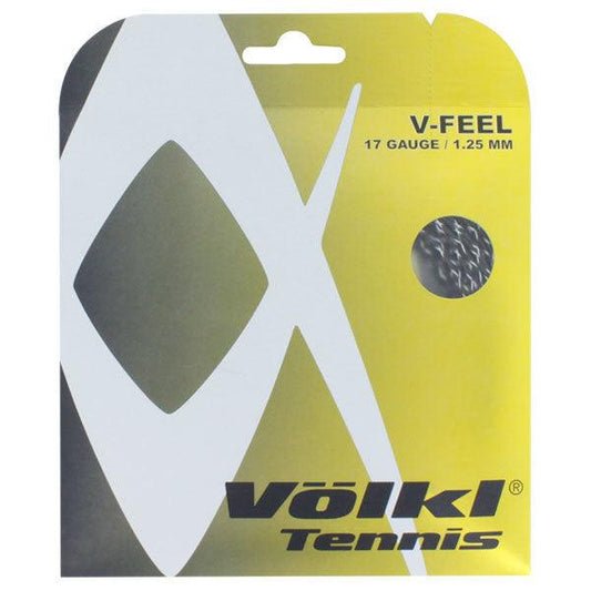 V-Feel Black Silver Spiral 17G Tennis String Strings VOLKL Black