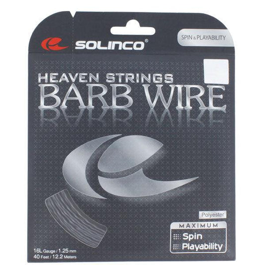 Barb Wire 16L 1.25MM Tennis String Strings SOLINCO Black