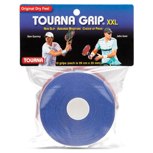 Grip XXL 10 Pack Blue Tennis Overgrip Grips TOURNA Blue