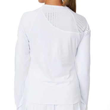 Womens Raglan Long Sleeve Tennis Top White Womens Apparel SOFIBELLA L