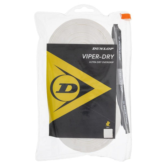 Viperdry White 30 Pack Ultra Dry Tennis Overgrip Grips DUNLOP White