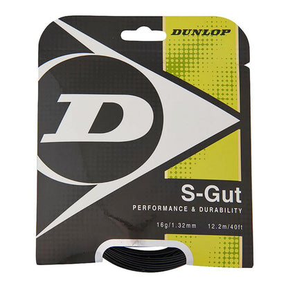 S-Gut 16G Black Tennis String Strings DUNLOP Black