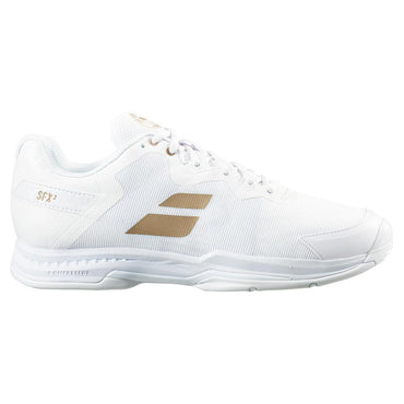 Women's SFX3 All Court Tennis Shoes White and Gold Womens Shoes BABOLAT 6