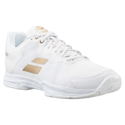 Women's SFX3 All Court Tennis Shoes White and Gold Womens Shoes BABOLAT