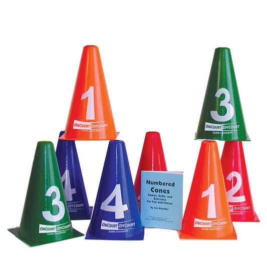 Numbered Tennis Cones 8 Pack Training ONCOURT OFFCOURT Orange