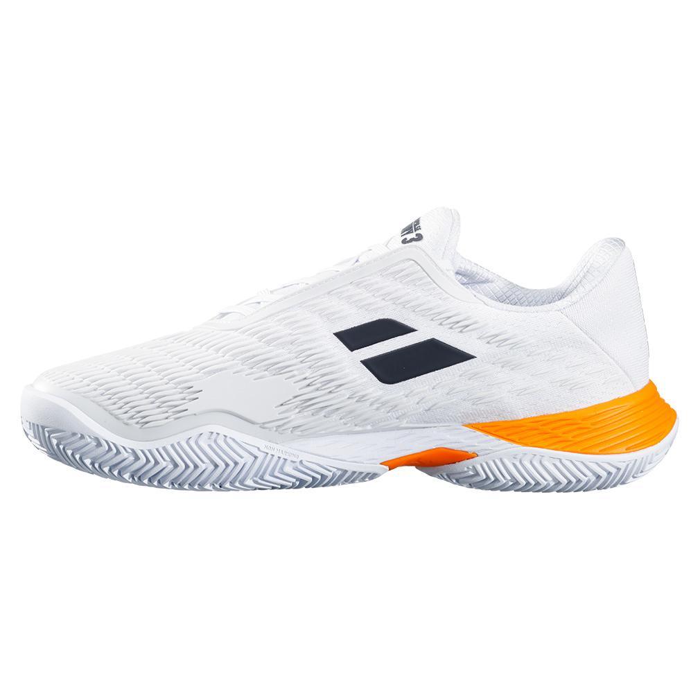 Men's Benoit Paire Propulse Fury Limited Edition Tennis Shoes White and Orange Tournament Gear BABOLAT
