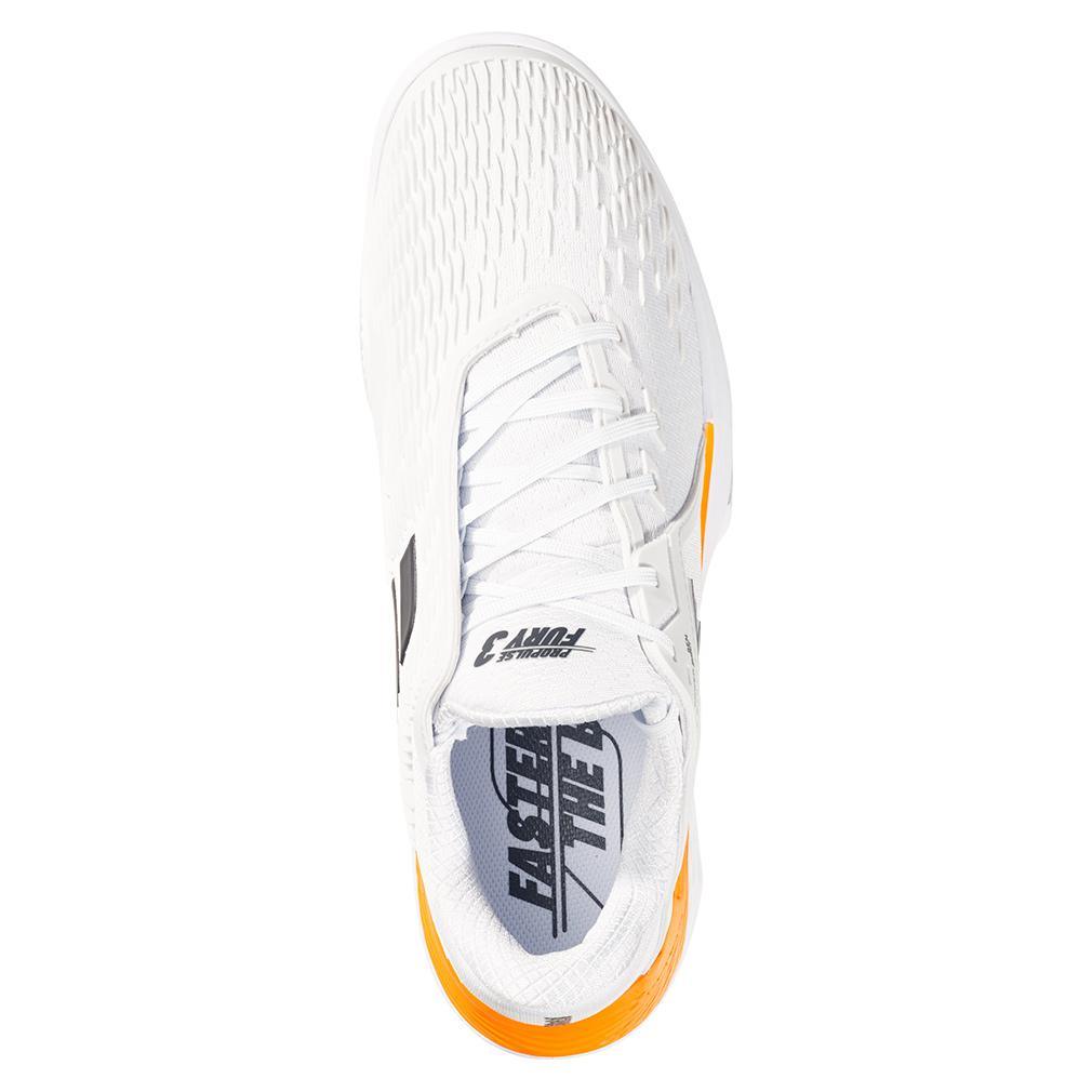 Men's Benoit Paire Propulse Fury Limited Edition Tennis Shoes White and Orange Tournament Gear BABOLAT
