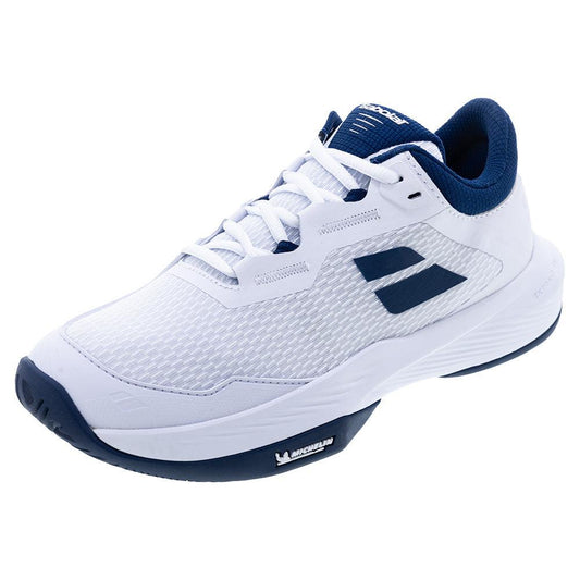 Men`s SFX 4 Tennis Shoes White and Estate Blue BABOLAT 6.5 White