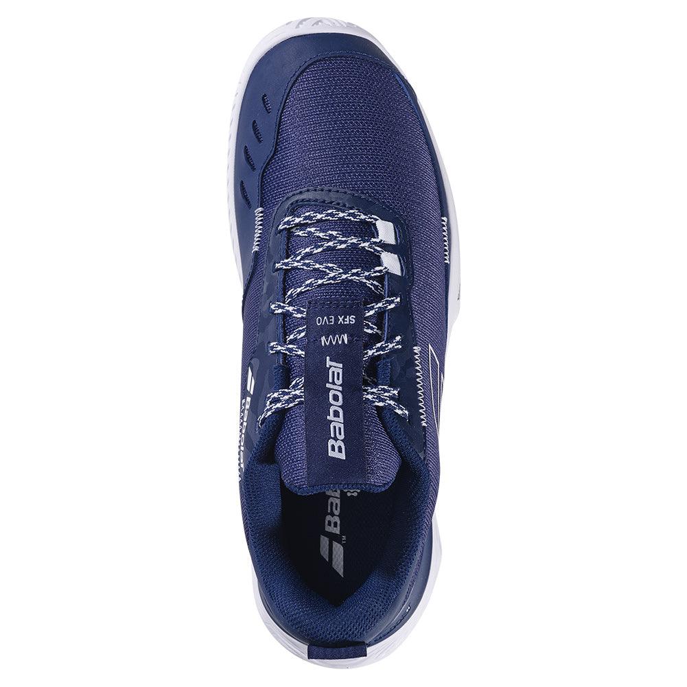 Men`s SFX Evo Tennis Shoes Dark Blue and White BABOLAT