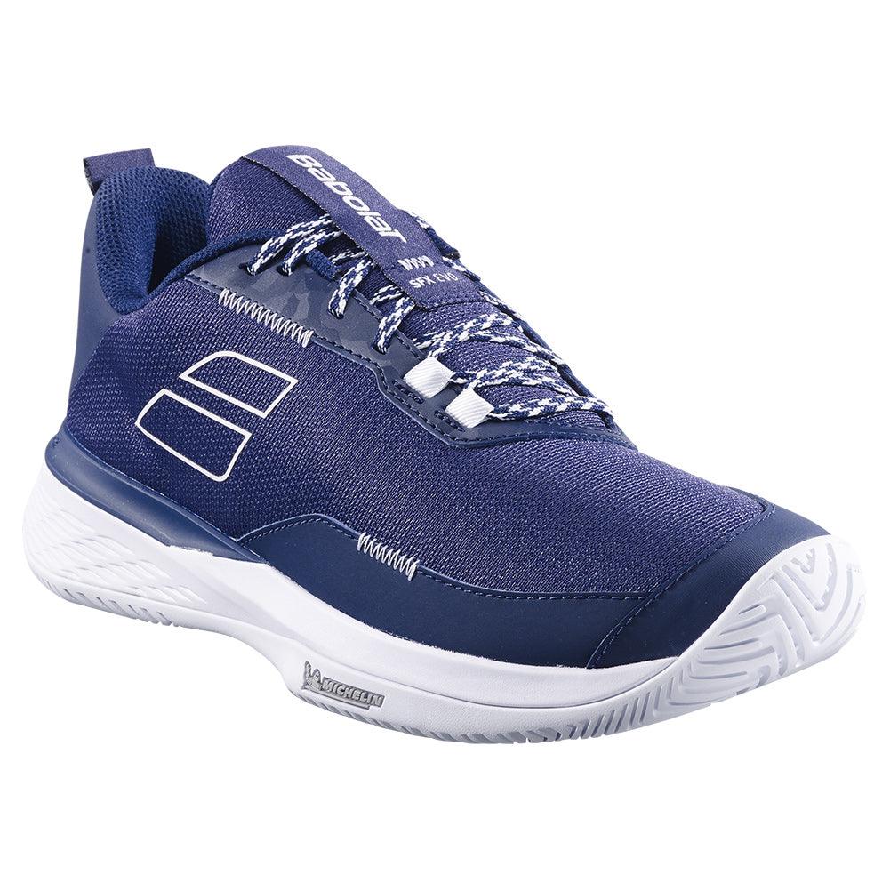 Men`s SFX Evo Tennis Shoes Dark Blue and White BABOLAT