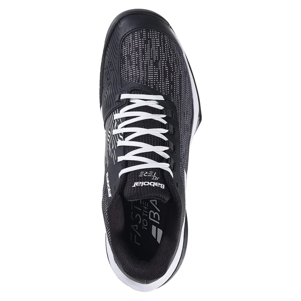 Men`s Jet Tere 2 Clay Tennis Shoes Black and White BABOLAT