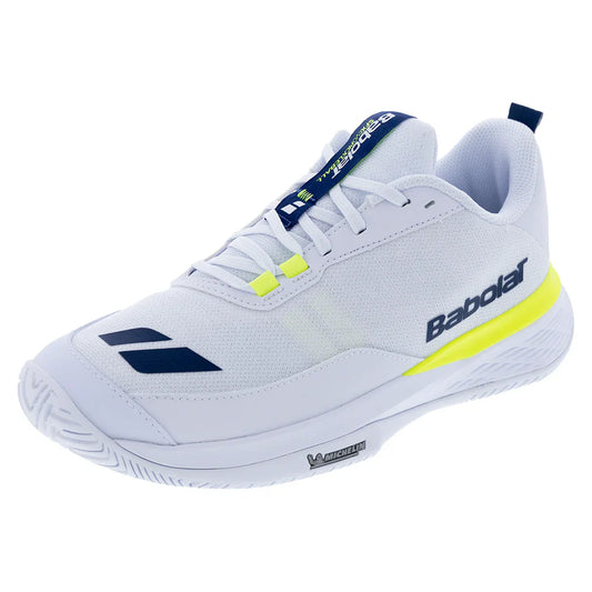 Men`s SFX Evo Pickleball Shoes White and Estate Blue BABOLAT 6.5 WHITE_AND_ESTATE_BLUE