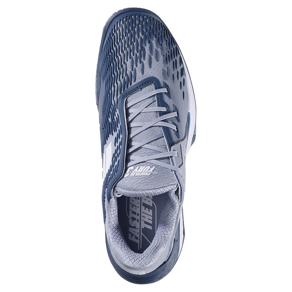 Men`s Propulse Fury 3 Tennis Shoes Grey and White BABOLAT