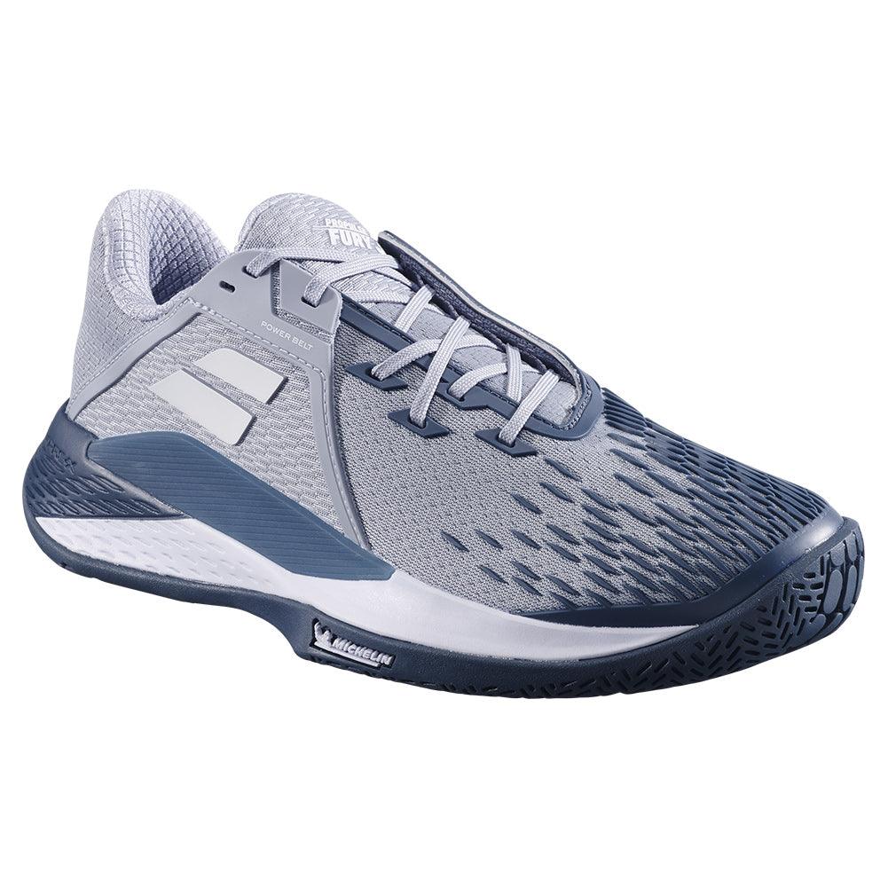 Men`s Propulse Fury 3 Tennis Shoes Grey and White BABOLAT