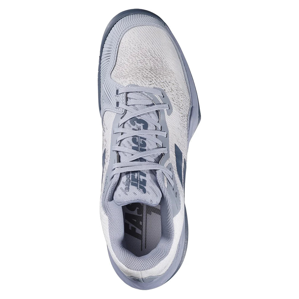Men`s Jet Mach 3 Tennis Shoes White and Dark Grey BABOLAT