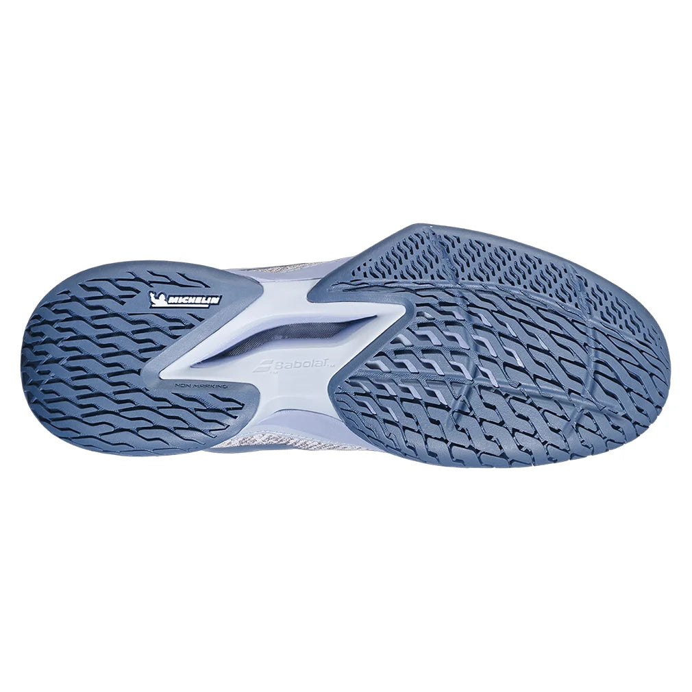 Men`s Jet Mach 3 Tennis Shoes White and Dark Grey BABOLAT