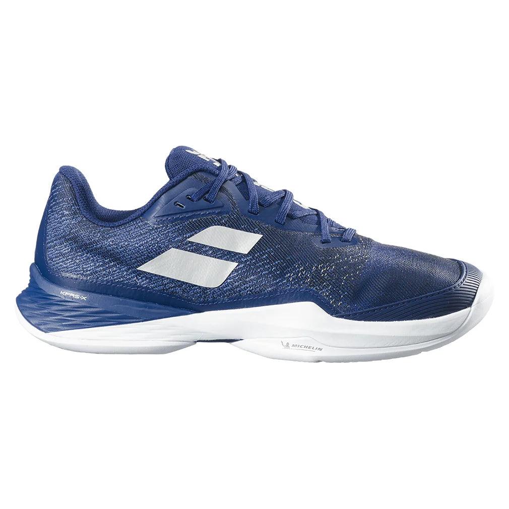 Men`s Jet Mach 3 Tennis Shoes Dark Blue and Silver BABOLAT