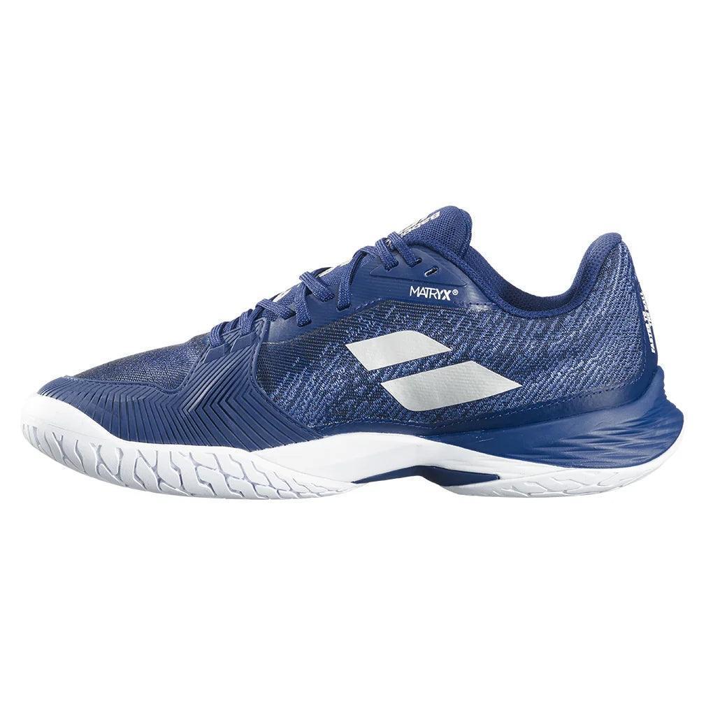 Men`s Jet Mach 3 Tennis Shoes Dark Blue and Silver BABOLAT