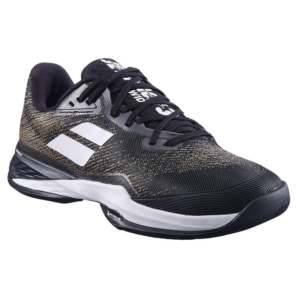 Men`s Jet Mach 3 Wide Tennis Shoes Black and White BABOLAT